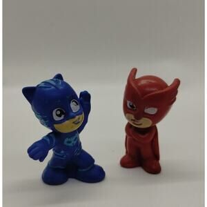 PJ Masks Catboy Blue - Owlette Red - Rubber Figure - Small 1.5"